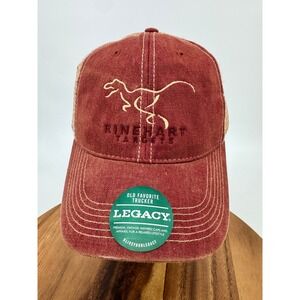 Legacy Old Favorite Trucker Cap Distressed Red Dinosaur Rinehart Targets Mesh